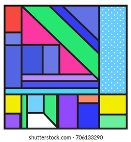 Trendy geometric elements memphis greeting cards design. Retro style texture, pattern and elements. Retro abstract pattern poster and cover design template for summer holiday season.