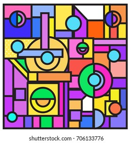 Trendy geometric elements memphis greeting cards design. Retro style texture, pattern and elements. Retro abstract pattern poster and cover design template for summer holiday season.