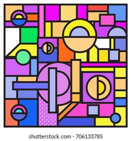 Trendy geometric elements memphis greeting cards design. Retro style texture, pattern and elements. Retro abstract pattern poster and cover design template for summer holiday season.