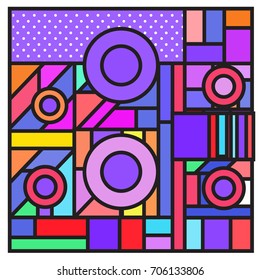 Trendy geometric elements memphis greeting cards design. Retro style texture, pattern and elements. Retro abstract pattern poster and cover design template for summer holiday season.