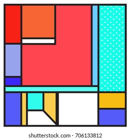 Trendy geometric elements memphis greeting cards design. Retro style texture, pattern and elements. Retro abstract pattern poster and cover design template for summer holiday season.