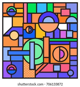 Trendy geometric elements memphis greeting cards design. Retro style texture, pattern and elements. Retro abstract pattern poster and cover design template for summer holiday season.