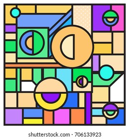 Trendy geometric elements memphis greeting cards design. Retro style texture, pattern and elements. Retro abstract pattern poster and cover design template for summer holiday season.