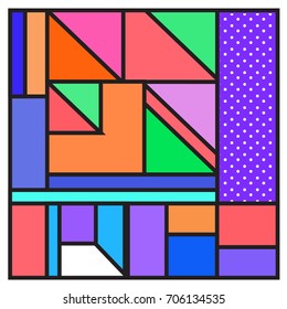 Trendy geometric elements memphis greeting cards design. Retro style texture, pattern and elements. Retro abstract pattern poster and cover design template for summer holiday season.