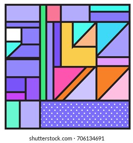 Trendy geometric elements memphis greeting cards design. Retro style texture, pattern and elements. Retro abstract pattern poster and cover design template for summer holiday season.
