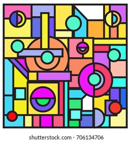 Trendy geometric elements memphis greeting cards design. Retro style texture, pattern and elements. Retro abstract pattern poster and cover design template for summer holiday season.