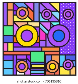 Trendy geometric elements memphis greeting cards design. Retro style texture, pattern and elements. Retro abstract pattern poster and cover design template for summer holiday season.