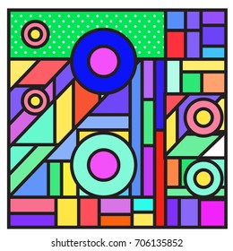 Trendy geometric elements memphis greeting cards design. Retro style texture, pattern and elements. Retro abstract pattern poster and cover design template for summer holiday season.