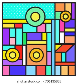 Trendy geometric elements memphis greeting cards design. Retro style texture, pattern and elements. Retro abstract pattern poster and cover design template for summer holiday season.