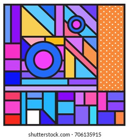 Trendy geometric elements memphis greeting cards design. Retro style texture, pattern and elements. Retro abstract pattern poster and cover design template for summer holiday season.