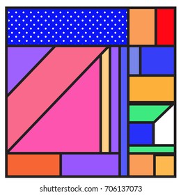 Trendy geometric elements memphis greeting cards design. Retro style texture, pattern and elements. Retro abstract pattern poster and cover design template for summer holiday season.