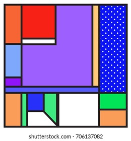 Trendy geometric elements memphis greeting cards design. Retro style texture, pattern and elements. Retro abstract pattern poster and cover design template for summer holiday season.