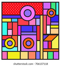 Trendy geometric elements memphis greeting cards design. Retro style texture, pattern and elements. Retro abstract pattern poster and cover design template for summer holiday season.