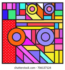 Trendy geometric elements memphis greeting cards design. Retro style texture, pattern and elements. Retro abstract pattern poster and cover design template for summer holiday season.