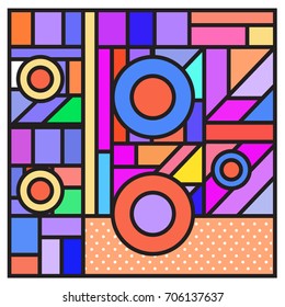 Trendy geometric elements memphis greeting cards design. Retro style texture, pattern and elements. Retro abstract pattern poster and cover design template for summer holiday season.