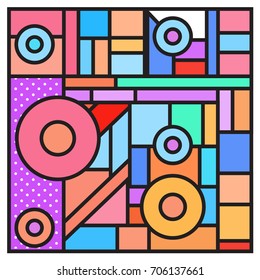 Trendy geometric elements memphis greeting cards design. Retro style texture, pattern and elements. Retro abstract pattern poster and cover design template for summer holiday season.