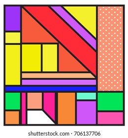 Trendy geometric elements memphis greeting cards design. Retro style texture, pattern and elements. Retro abstract pattern poster and cover design template for summer holiday season.