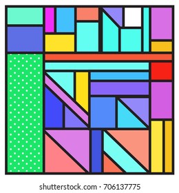 Trendy geometric elements memphis greeting cards design. Retro style texture, pattern and elements. Retro abstract pattern poster and cover design template for summer holiday season.
