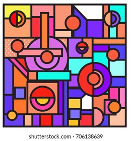 Trendy geometric elements memphis greeting cards design. Retro style texture, pattern and elements. Retro abstract pattern poster and cover design template for summer holiday season.
