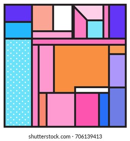 Trendy geometric elements memphis greeting cards design. Retro style texture, pattern and elements. Retro abstract pattern poster and cover design template for summer holiday season.