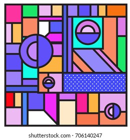 Trendy geometric elements memphis greeting cards design. Retro style texture, pattern and elements. Retro abstract pattern poster and cover design template for summer holiday season.