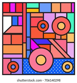 Trendy geometric elements memphis greeting cards design. Retro style texture, pattern and elements. Retro abstract pattern poster and cover design template for summer holiday season.