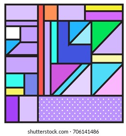 Trendy geometric elements memphis greeting cards design. Retro style texture, pattern and elements. Retro abstract pattern poster and cover design template for summer holiday season.