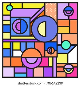 Trendy geometric elements memphis greeting cards design. Retro style texture, pattern and elements. Retro abstract pattern poster and cover design template for summer holiday season.