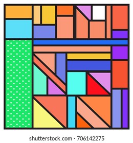 Trendy geometric elements memphis greeting cards design. Retro style texture, pattern and elements. Retro abstract pattern poster and cover design template for summer holiday season.
