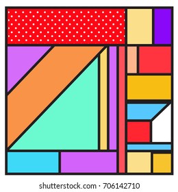 Trendy geometric elements memphis greeting cards design. Retro style texture, pattern and elements. Retro abstract pattern poster and cover design template for summer holiday season.
