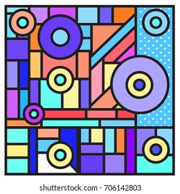 Trendy geometric elements memphis greeting cards design. Retro style texture, pattern and elements. Retro abstract pattern poster and cover design template for summer holiday season.