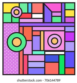 Trendy geometric elements memphis greeting cards design. Retro style texture, pattern and elements. Retro abstract pattern poster and cover design template for summer holiday season.