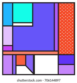Trendy geometric elements memphis greeting cards design. Retro style texture, pattern and elements. Retro abstract pattern poster and cover design template for summer holiday season.