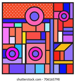 Trendy geometric elements memphis greeting cards design. Retro style texture, pattern and elements. Retro abstract pattern poster and cover design template for summer holiday season.