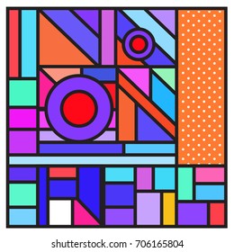 Trendy geometric elements memphis greeting cards design. Retro style texture, pattern and elements. Retro abstract pattern poster and cover design template for summer holiday season.