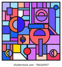Trendy geometric elements memphis greeting cards design. Retro style texture, pattern and elements. Retro abstract pattern poster and cover design template for summer holiday season.