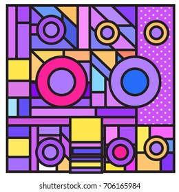 Trendy geometric elements memphis greeting cards design. Retro style texture, pattern and elements. Retro abstract pattern poster and cover design template for summer holiday season.