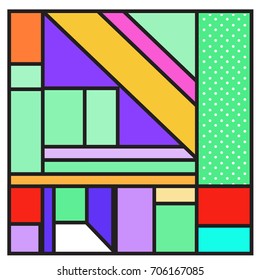 Trendy geometric elements memphis greeting cards design. Retro style texture, pattern and elements. Retro abstract pattern poster and cover design template for summer holiday season.