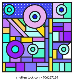 Trendy geometric elements memphis greeting cards design. Retro style texture, pattern and elements. Retro abstract pattern poster and cover design template for summer holiday season.