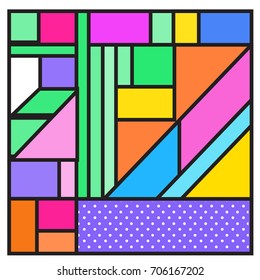 Trendy geometric elements memphis greeting cards design. Retro style texture, pattern and elements. Retro abstract pattern poster and cover design template for summer holiday season.
