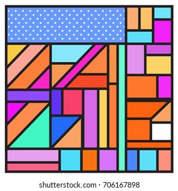 Trendy geometric elements memphis greeting cards design. Retro style texture, pattern and elements. Retro abstract pattern poster and cover design template for summer holiday season.
