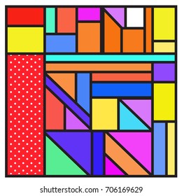 Trendy geometric elements memphis greeting cards design. Retro style texture, pattern and elements. Retro abstract pattern poster and cover design template for summer holiday season.