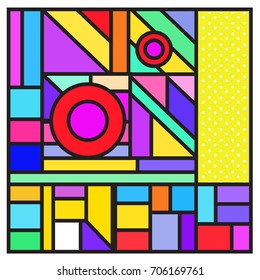 Trendy geometric elements memphis greeting cards design. Retro style texture, pattern and elements. Retro abstract pattern poster and cover design template for summer holiday season.