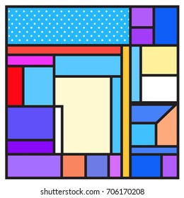 Trendy geometric elements memphis greeting cards design. Retro style texture, pattern and elements. Retro abstract pattern poster and cover design template for summer holiday season.