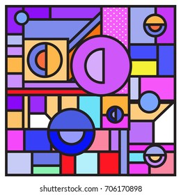 Trendy geometric elements memphis greeting cards design. Retro style texture, pattern and elements. Retro abstract pattern poster and cover design template for summer holiday season.