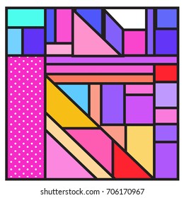 Trendy geometric elements memphis greeting cards design. Retro style texture, pattern and elements. Retro abstract pattern poster and cover design template for summer holiday season.