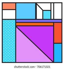 Trendy geometric elements memphis greeting cards design. Retro style texture, pattern and elements. Retro abstract pattern poster and cover design template for summer holiday season.