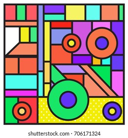 Trendy geometric elements memphis greeting cards design. Retro style texture, pattern and elements. Retro abstract pattern poster and cover design template for summer holiday season.