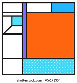 Trendy geometric elements memphis greeting cards design. Retro style texture, pattern and elements. Retro abstract pattern poster and cover design template for summer holiday season.