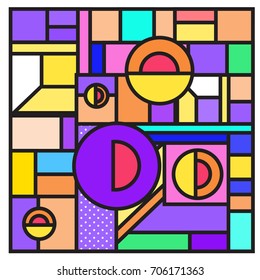 Trendy geometric elements memphis greeting cards design. Retro style texture, pattern and elements. Retro abstract pattern poster and cover design template for summer holiday season.